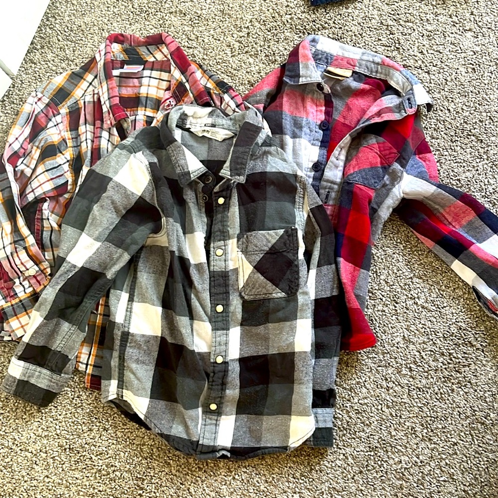 Lot of three flannel shirts